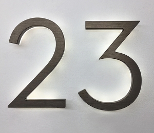 Floating Clear Horizontal LED Sign And Doorbell